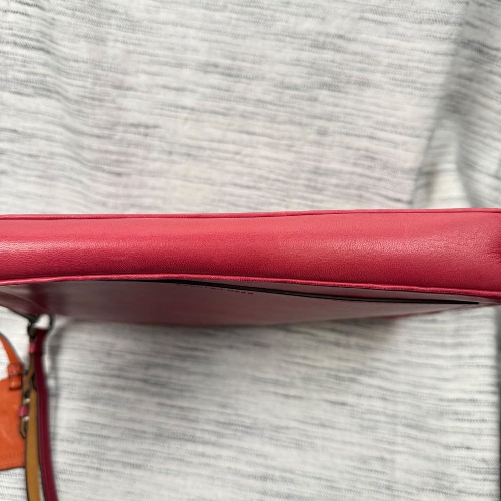 Reed Krakoff Large Pink Leather Clutch Wristlet Colorful Zip Closure Logo Tag - Picture 13 of 13